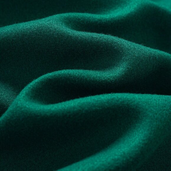 Green Casual Women's Plain Double-Breasted Long Sleeve Long Coat - Picture 5 of 8